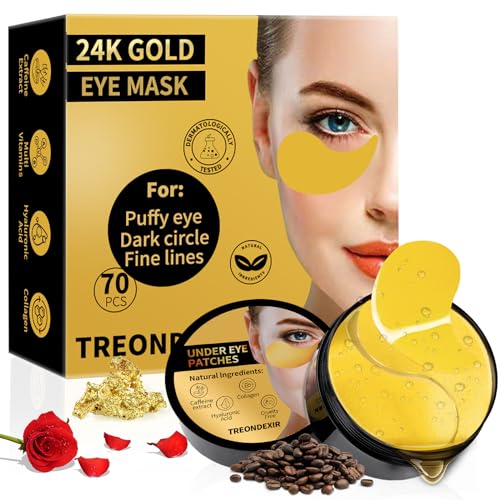 24K Gold Eye Masks for Dark Circles and Puffiness 70PCS, Under... 51aMNhDCuiL