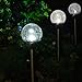 SOLAscape Set of 6 Crackle Glass Globe Color-Changing LED & White LED Solar Path Lights