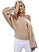 Simplee Women's Casual Loose Sexy Off Shoulder Lace Up Knitted Pullover Sweater