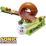Sonic The Hedgehog Pinball Green Hill Zone Pinball Track Play Set, 9Piece, with Looping Action & Automatic Bumper! Exclusive Sonic Sphere Included, for Ages 3+