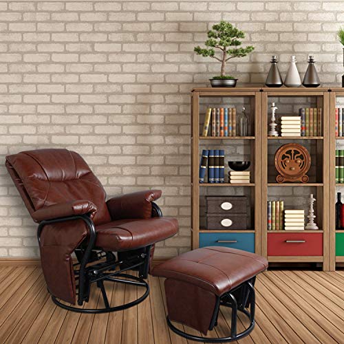 JIASTING Recliner Chair with Ottoman Living Room Chairs Faux Leather