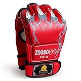 ZooBoo Punching Gloves, Half-Finger Boxing Fight Gloves MMA Mitts with Adjustable Wrist Band for Sanda Sparring Bag Training (One Size Fits Most)