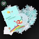 Glow in the Dark Stars ,200 Count Luminous Stars Bonus Moon Stickers for Starry Sky, Perfect for Kids Bedding Room , Bright and Realistic Glowing Stars by WEfun