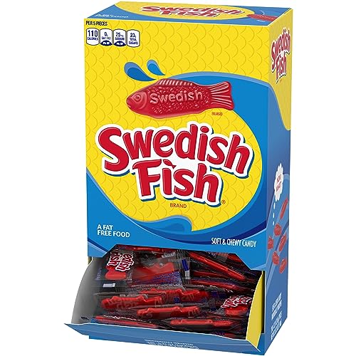 SWEDISH FISH INDIVIDUALLY WRAPPED SOFT & CHEWY CANDY, BULK CANDY, 240 COUNT BOX