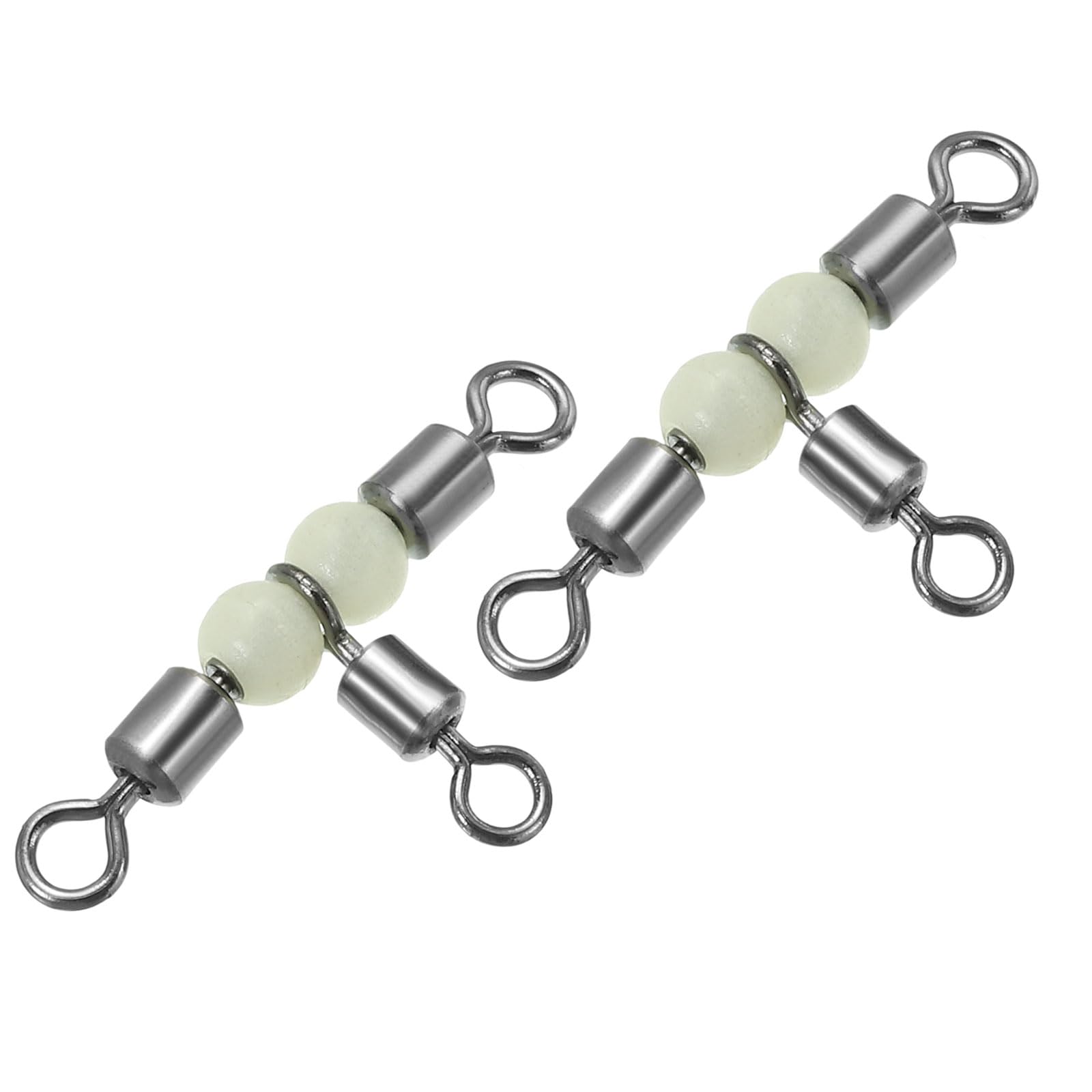 PATIKIL 3 Way Swivel 1.5x0.8 Inch, 30 Pack Cross Line T Turn Rolling Terminal Tackle with Luminous Beads for Catfish Surf Rig, Black