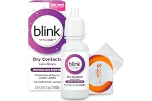 MAXIM EYE Blink and Clean Lens Drops, Blink Eye Drops for Contact Lenses, 15 ml Cleans & Moisturizes for Soft & RGP Lens Wearers, Bundled with 1 Tea Tree Oil Eyelid/Eyelash Wipe