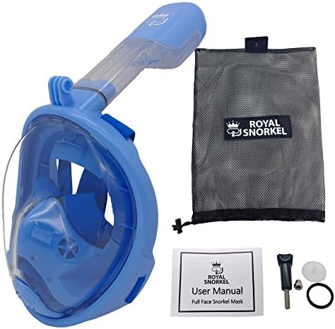 New 3rd Gen Full Face Snorkel Mask - Longer Breathing Tube, Flat Anti Fog Lens - Adult and Kids Size - GoPro Compatible, Easy to Breathe Underwater - Best Panoramic Snorkeling Masks