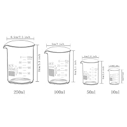 Glass Beakers Set Borosilicate Graduated Measuring