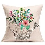 Gotd Multicolor Pillow Flower Letters Series Pillow Christmas Decorations Decor Square Linen Blend Christmas Pillow Case Sofa Waist Throw Pillow Cushion Cover (Style 1)