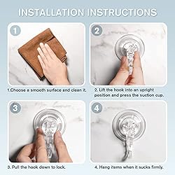 VIS'V Suction Cup Hooks, Small Clear Heavy Duty