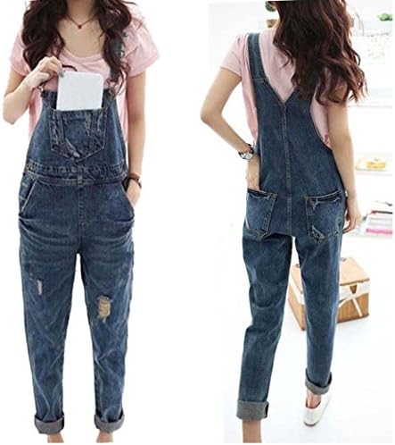 SFY Womens Baggy Denim Jeans Full Length Pinafore Dungaree Overall Jumpsuit