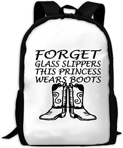 Adult Shoulder Bag Boy's Backpacks Girl's Satchel Schoolbags Traveling Bags This Princess Wears Cowboy Boots Print