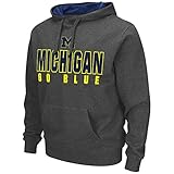 Mens NCAA Michigan Wolverines Pull-over Hoodie (Heather Charcoal)