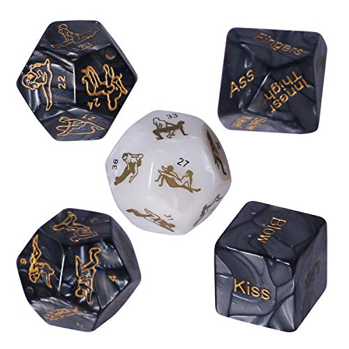 Lorgork Adult Sex Dice Set for Couples Naughty, 36-Position Instructional Booklet for Couple Adult Lover Sex Love Game Toy, Beautifully Black Gift Packaged to Make The Perfect Couples Gift