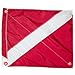 Performance Divers Scuba Dive Flags - Nylon Diver Down Flag with Stiffener - Scuba Diver Flag - Boat Flag Marker for Snorkeling, Diving, & Underwater Activities Red & White 20-inch x 24-inch