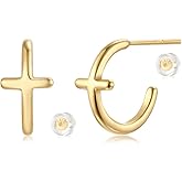 MYEARS Women Hoop Earrings Gold 14K Gold Filled Small Simple Handmade Hypoallergenic Everyday Illusion Jewelry