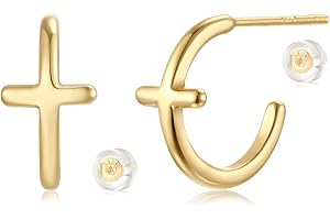 MYEARS Women Hoop Earrings Gold 14K Gold Filled Small Simple Handmade Hypoallergenic Everyday Illusion Jewelry