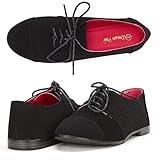 DREAM PAIRS LEXINGTON Women's New Casual Nubuck Upper Cut-Out Lace Up Oxford Flats Shoes