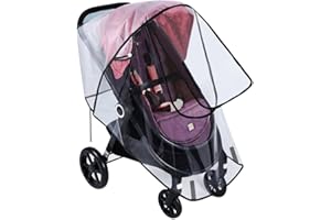 HKSICHENGKEJI Universal Clear Baby Stroller Weather Shield - Waterproof Rain Cover Protection for Snow, Wind, Rain - Safe Material Travel Stroller Cart Accessory