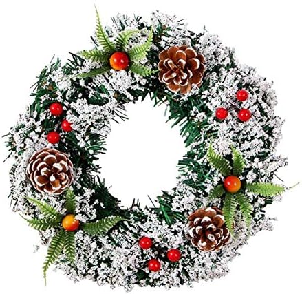 松ぼっくりのベリーの贈り物で装飾的な装飾品をぶら下げ人工クリスマスリースドアの壁 上質