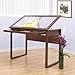Offex Ponderosa Glass Topped Table/Sonoma Brown