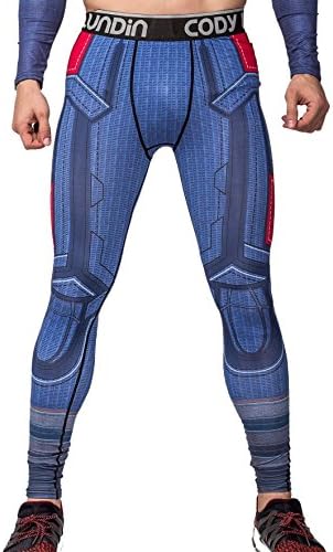 Men America Leader Hero Printed Fitness Running Leggings Male Party Long Sports Pants