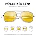 WELUK Night Vision Driving Glasses Polarized Pilot Military Sunglasses for Men Yellow Lens Anti-Glare
