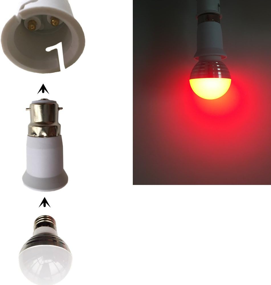 DZYDZR 6PCS B22 to E27 LED Bulb Base Socket Converter Adaptor, White - Image 4