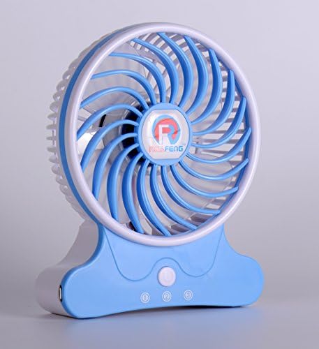 Portable Mini-Fans, Ryham USB 3 Speeds Rechargeable Portable Table Fan for Traveling,Fishing,Camping,Hiking,BBQ,Baby Stroller,Picnic,Biking,Boating (Blue)