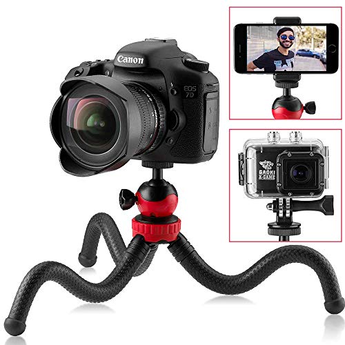 Sturdy Tiger Flexible Mini Travel Tripod for Use with DSLR Camera, GoPro, iPhone, Android Smartphone, Vlogging Cam – Small Heavy Duty Gorilla Stand 360° Rotatable Swivel Mount