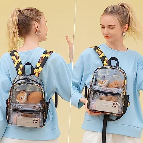 Clear Mini Backpack Stadium Approved 12x12x6 Small Transparent