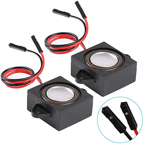 MakerHawk 2pcs Arduino Speaker 3 Watt 8 Ohm Single Cavity Mini Speaker Full-Range Cavity Mobile Portable Advertising Machine Speaker Connector Separating One-to-Two Interface 3.3V 5V