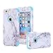 iPhone 6 Plus Case, iPhone 6S Plus Case, SUMOON [Drop Protection] Hybrid Heavy Duty Three Layer Verge Shockproof Full-Body Protective Armor Defender Case for iPhone 6S Plus 5.5 Inch (Marble Blue)