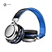 Aita Bluetooth Headphones Wireless Headset, Foldable On ear Headphones with FM Radio, Microphone, TF Card Reader and LED lights for iPhone Android Mp3 Tablet, BT816 (Blue)