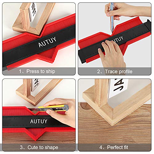 AUTUY 2 Pieces Contour Gauge Duplicator with Lock Contour Gauge Profile Tool 5-inch and 10-inch Copy Tool Measuring Ruler Irregular Shape Copy Tool