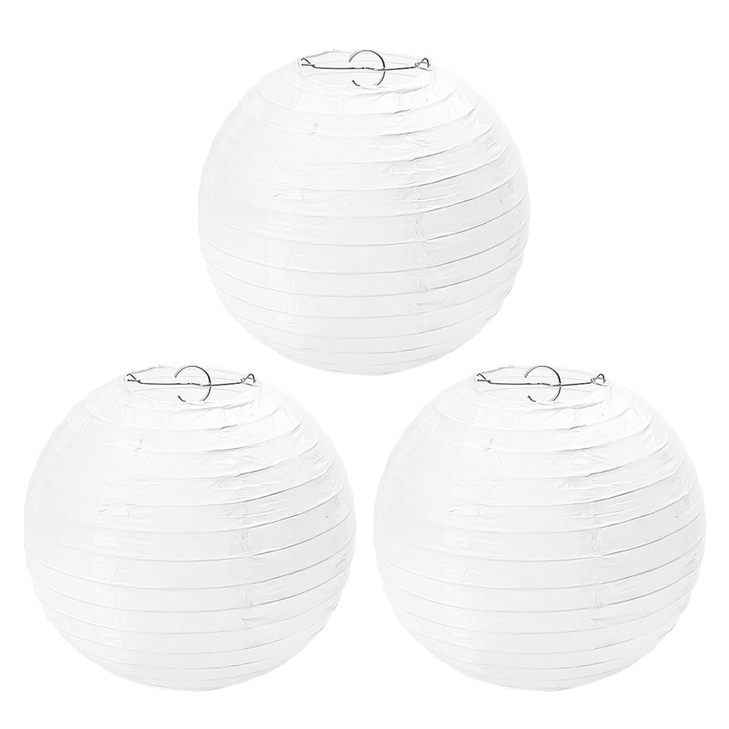 3 Pieces White Round Lantern Lampshade, Hanging Lamp, Paper Watch, Wedding Decorations, Party Props Supplies