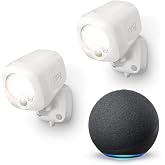 Ring Smart Lighting &ndash; Spotlight, Battery-Powered, Outdoor Motion-Sensor Security Light, White (2-pack) + Echo (4th Gen)