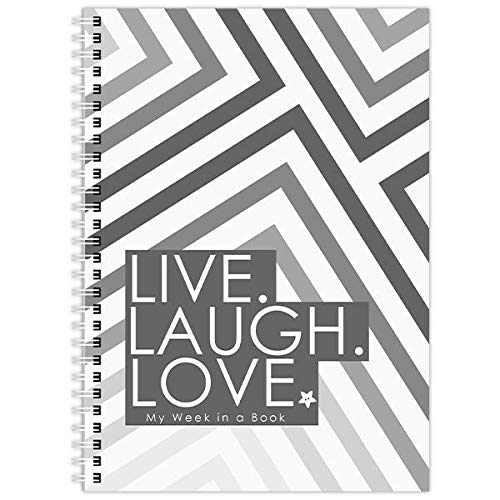 My Week in a Book, 12 Months, Week-to-View, Undated, Colourful, A5, Weekly Planner, Diary, Organiser - (Grey)