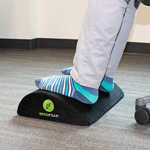 ErgoFoam Foot Rest Under Desk Orthopedic Teardrop Design Premium