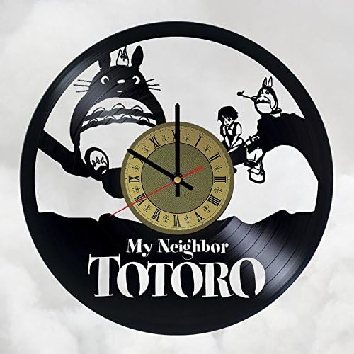 Ghibli Totoro Studio Vinyl Wall Clock - Handmade Unique Home Bedroom Living Kids Room Nursery Wall Decor Great Gifts idea for Birthday, Wedding, Anniversary - Customize Your Clock