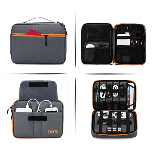 BAGSMART Universal Travel Cable Organizer Electronics Accessories Carry Bag for 9.7 inch iPad