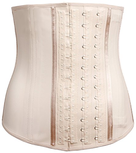 LadySlim by NuvoFit Lady Slim Fajas Colombiana Latex Waist Cincher/Trainer/Trimmer/Corset Weight Loss Shaper Beige M
