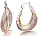 Jstyle Jewelry Women's Tri-color Surgical Stainless Steel Twist Hoop Earrings (21mm Diameter)
