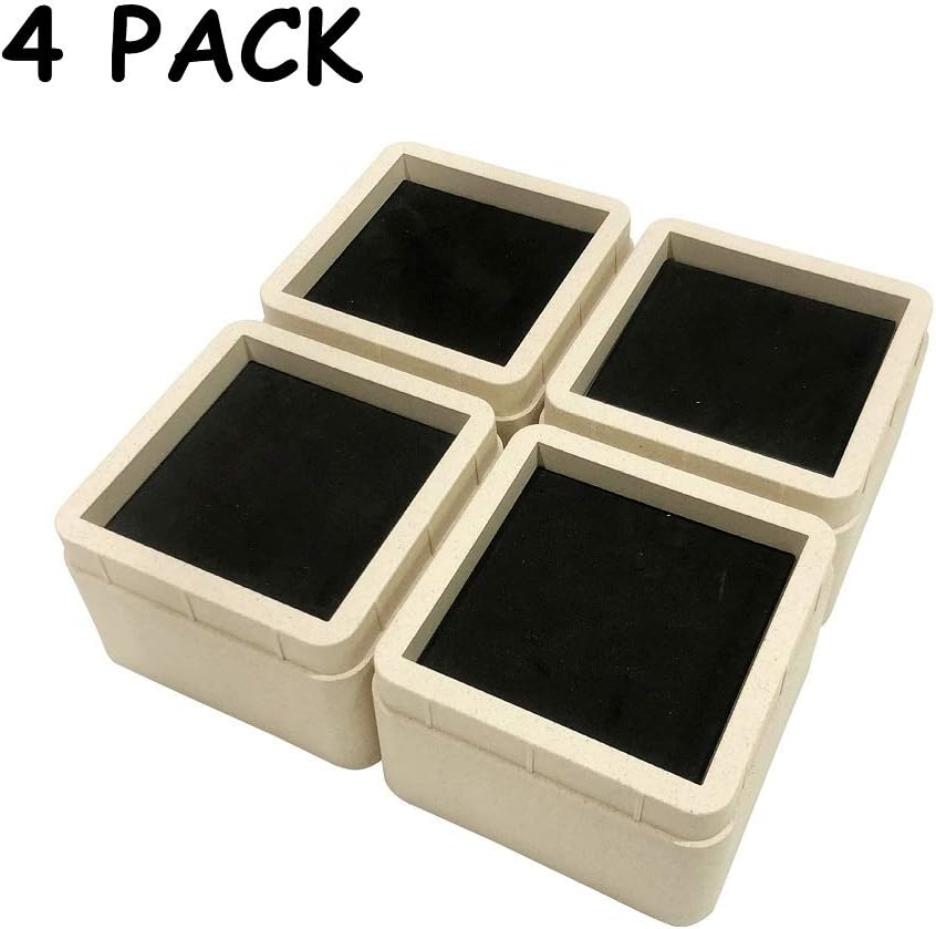 Adjustable Bed Risers Furniture Risers 4 Pack Square Shaped Stackable