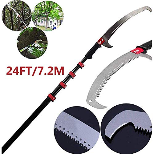 FZYE Teleskop-Polsäge 24 FT ausziehbare Teleskop-Landschafts-Polsäge zum Beschneiden und Trimmen von Ästen und Blättern Ausziehbare Extremitäten-Säge und Trimmer 7.2M, Rot-24FT / 7.2M – Bild 3