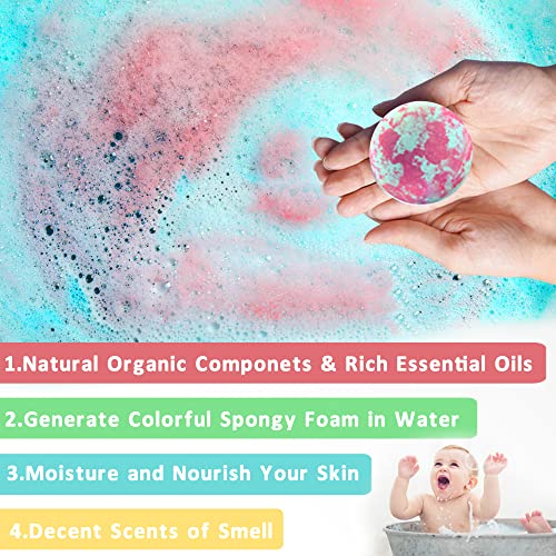 Unicorn Bath Bombs with Surprise Inside for Kids Girls, Kids Bath Bombs