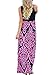 Happy Sailed Womens Long Sleeve V Neck Tunic Dress Leopard Print Swing Party Midi Dress Pink Medium