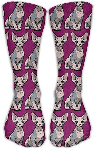ETcRe Men&amp;Women's Sphynx Cat Sitting Fashion Crew Sock Athletic Ankle Dress Sock One Size