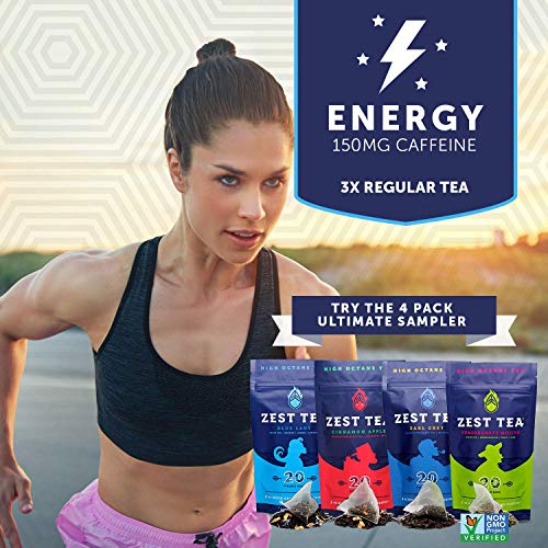 Zest 150mg High Caffeine Energy Leaf Blend - Blue Lady Black Tea - 20 Pack Bag - Hot or Iced - All Natural Strong… - Image 6