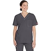Dickies EDS Signature Scrubs for Women and Scrubs for Men, Unisex One Pocket V-Neck Top in Soft Brushed Poplin 83706